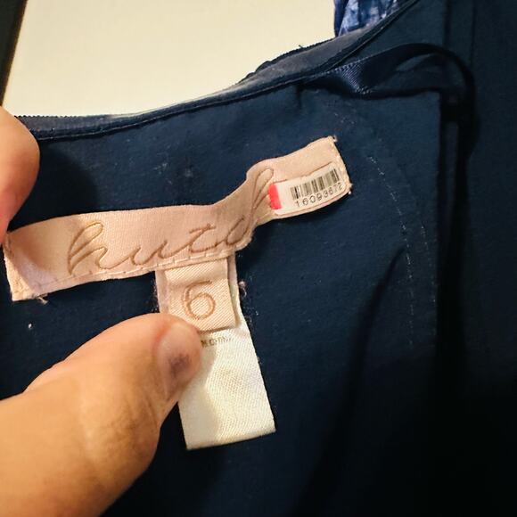 HUTCH Blue Floral Velvet Burnout Strapless Neckline Sonnie Jumpsuit Size 6 - Picture 9 of 9